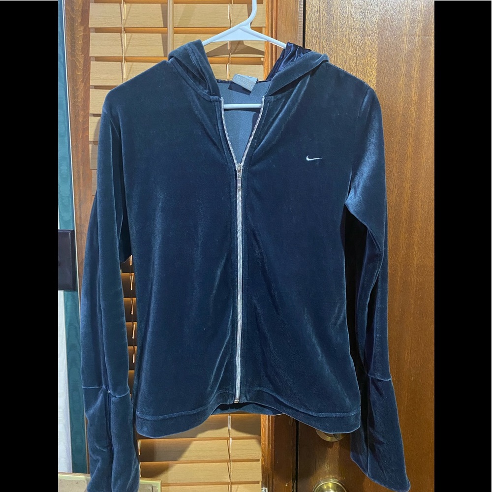 Vintage grey tag Nike velour zip up medium